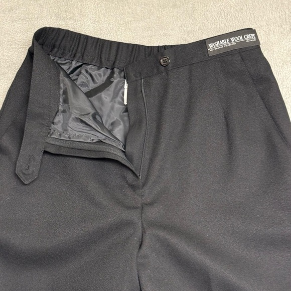 NWT Vintage Napa Studio Black Wool Crepe Trousers – Size 10 Petite, Washable - Picture 3 of 15